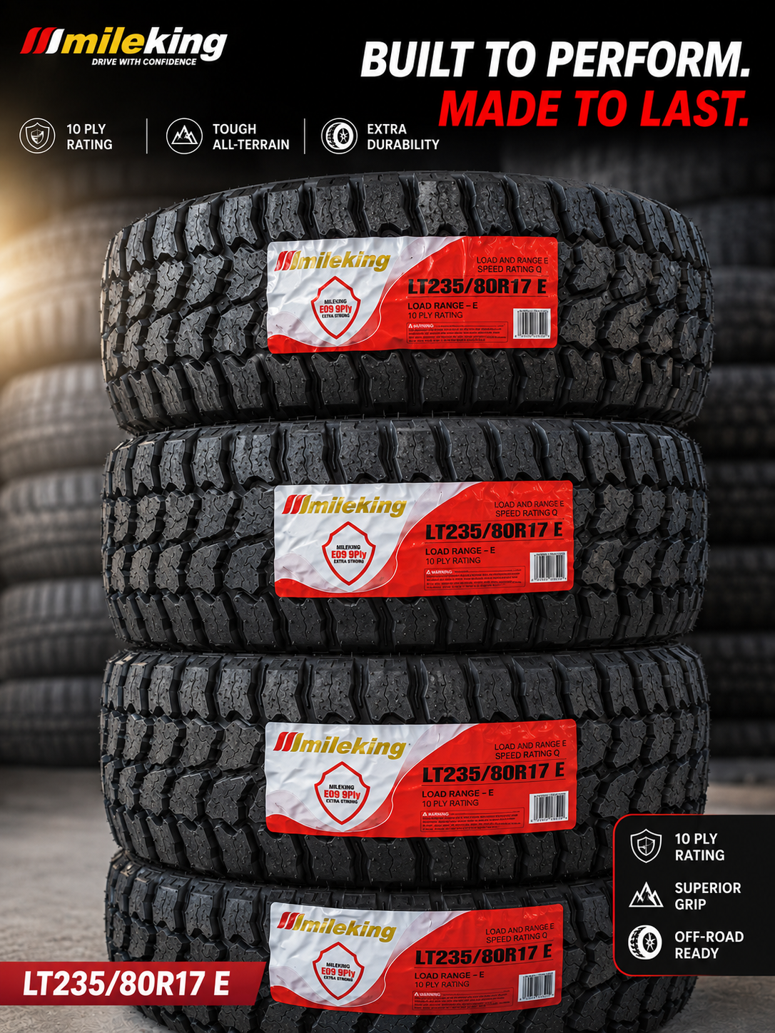 LT235/80R17 120/117gQ MK869 MILEKING ALL SEASONS M/T